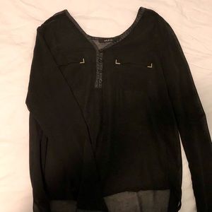 Ark&Co Black See-Through Blouse